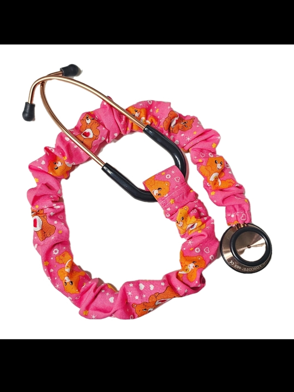 Colorful Light Pastel Pink Care Bears Stethoscope Washable Sleeve Cover - Picture 9 of 10